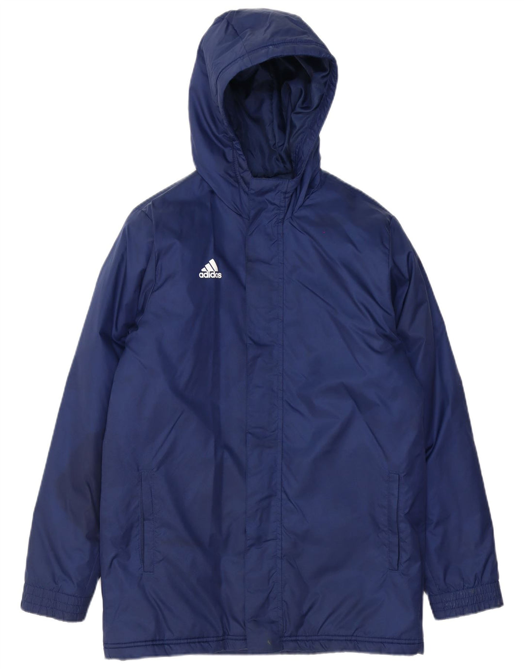 Jaqueta corta-vento com capuz Adidas meninos 13-14 anos azul marinho poliéster