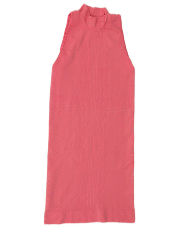 Camiseta feminina estampada sem mangas Nike UK 8 pequena rosa poliéster