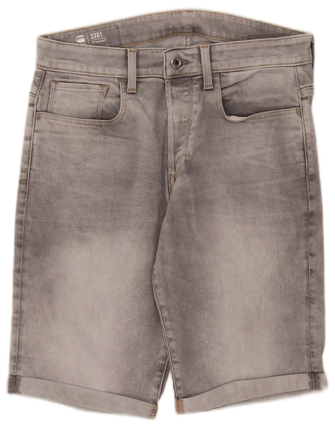Shorts jeans masculino G-Star 3301 W31 algodão cinza médio