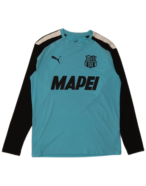Puma Mens U.S. Sassuolo Calcio Graphic Top Manga Longa Grande Azul