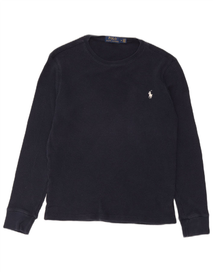 Top masculino Polo Ralph Lauren manga comprida médio algodão azul marinho
