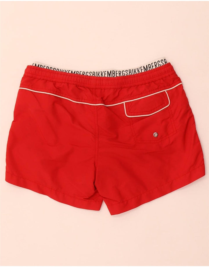 Bikkembergs Shorts de natação masculino gráfico médio vermelho poliamida