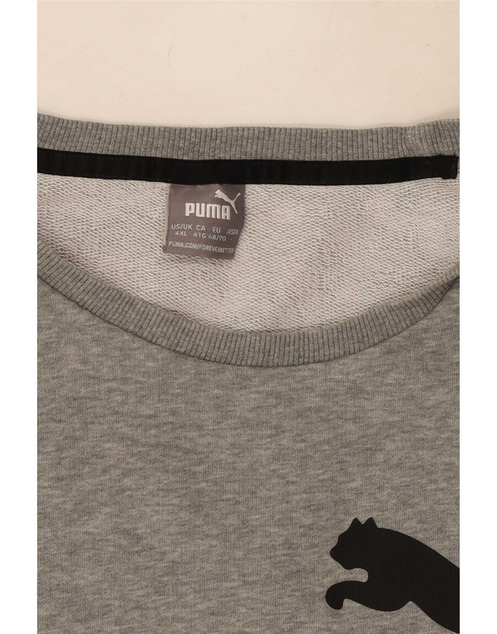 Puma moletom gráfico masculino jumper 4XL algodão manchado cinza