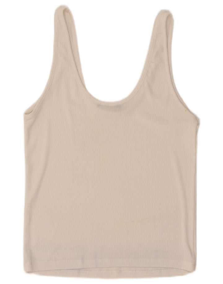 Zara Womens Cami Top UK 12 Médio Branco