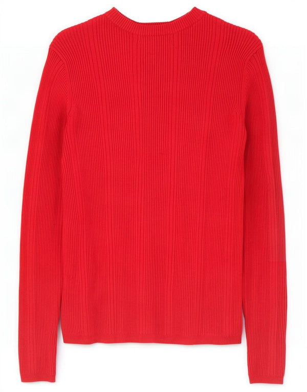 Suéter feminino Marks & Spencer com gola canoa e viscose vermelha pequena Reino Unido 10