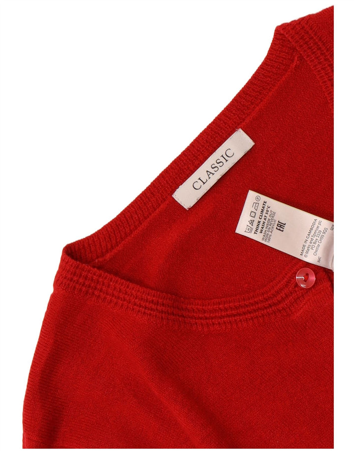 Suéter cardigã feminino Marks & Spencer Classic Fit Reino Unido 12 médio vermelho