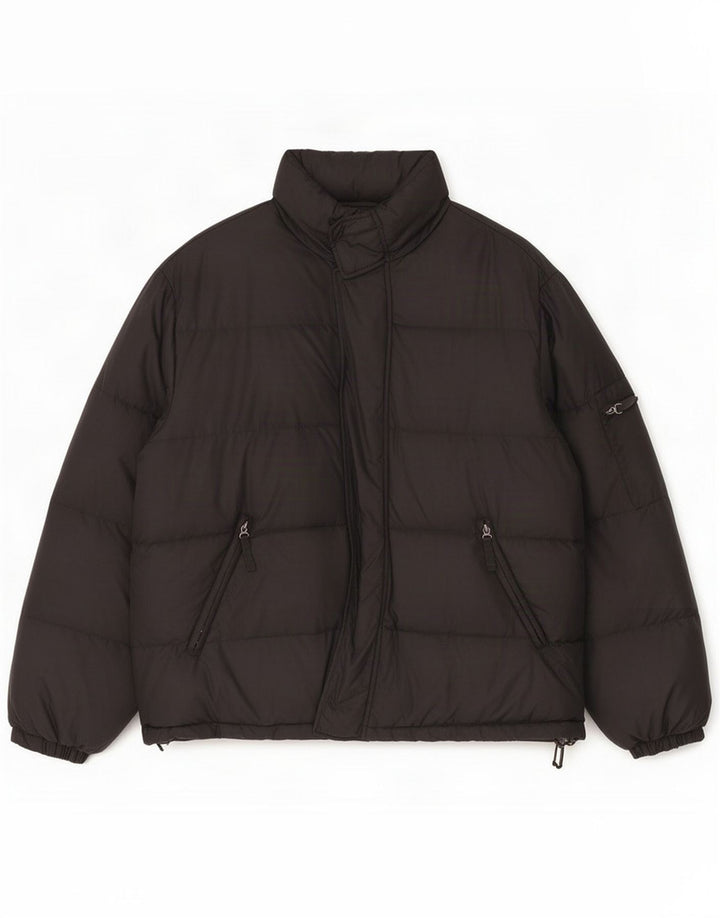 Jaqueta acolchoada masculina vintage IT 50 XL poliamida preta