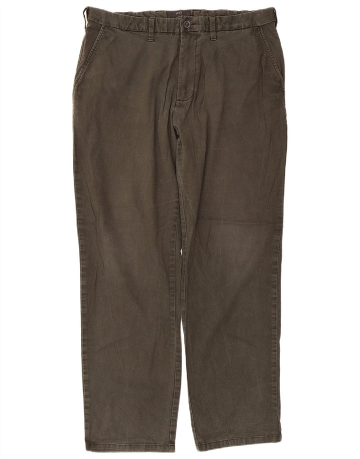 Calça Chino Feminina Marks & Spencer Regular Fit W36 L30 Algodão Cáqui