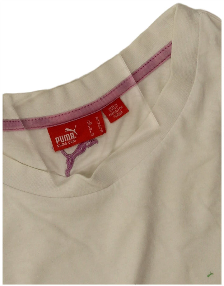Puma Camiseta Feminina Graphic Top UK 16 Grande Off White