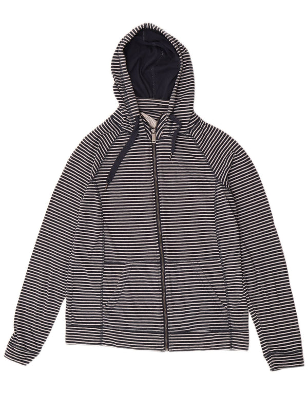Suéter feminino com capuz e zíper Mountain Warehouse Reino Unido 14 grande listrado azul marinho