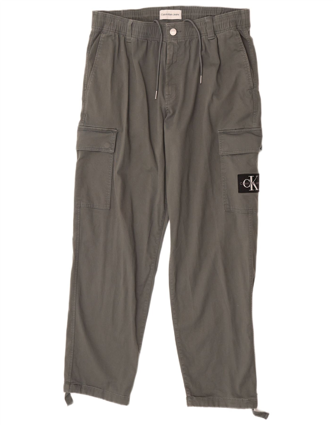 Calça cargo masculina Calvin Klein Pegged W34 L32 algodão cinza