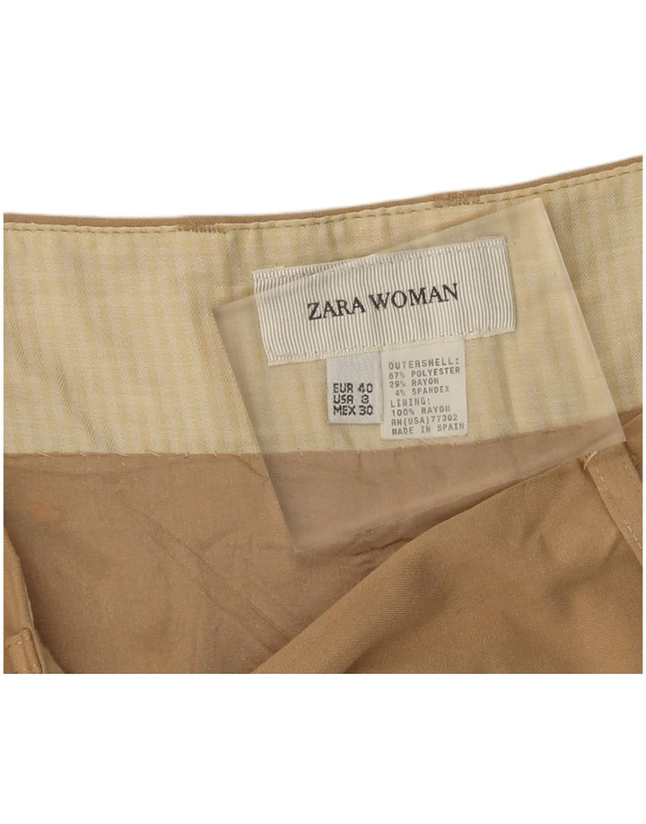 Saia feminina Zara A-Line IT 40 Small W30 Khaki Poliéster