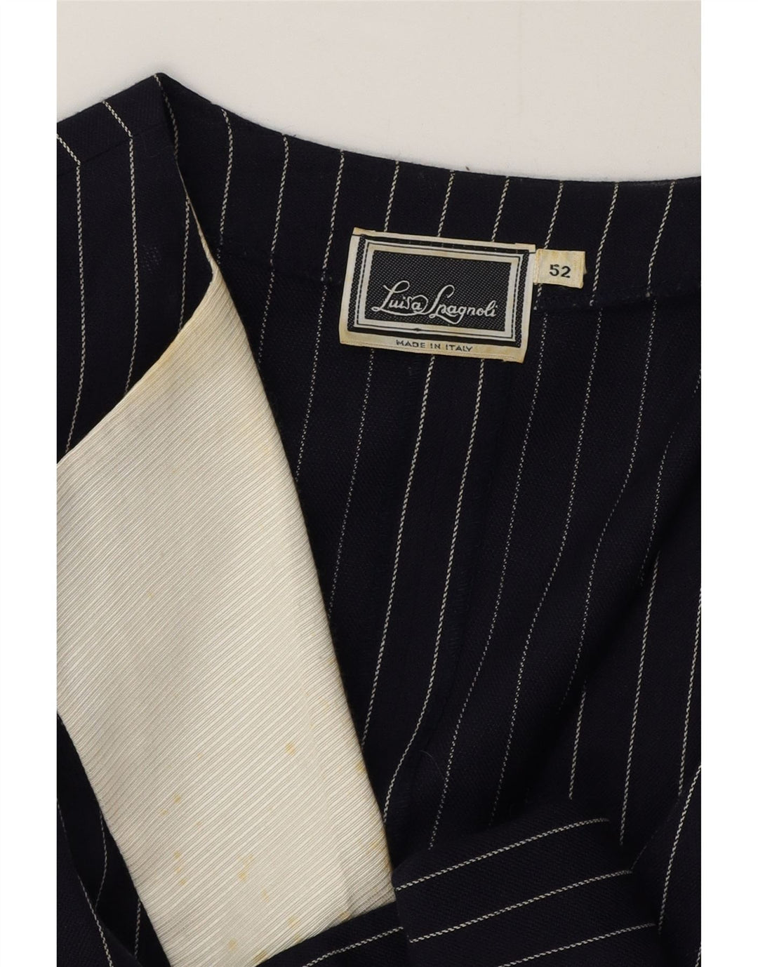 Luisa Spagnoli Blazer feminino IT 52 2XL risca de giz azul marinho