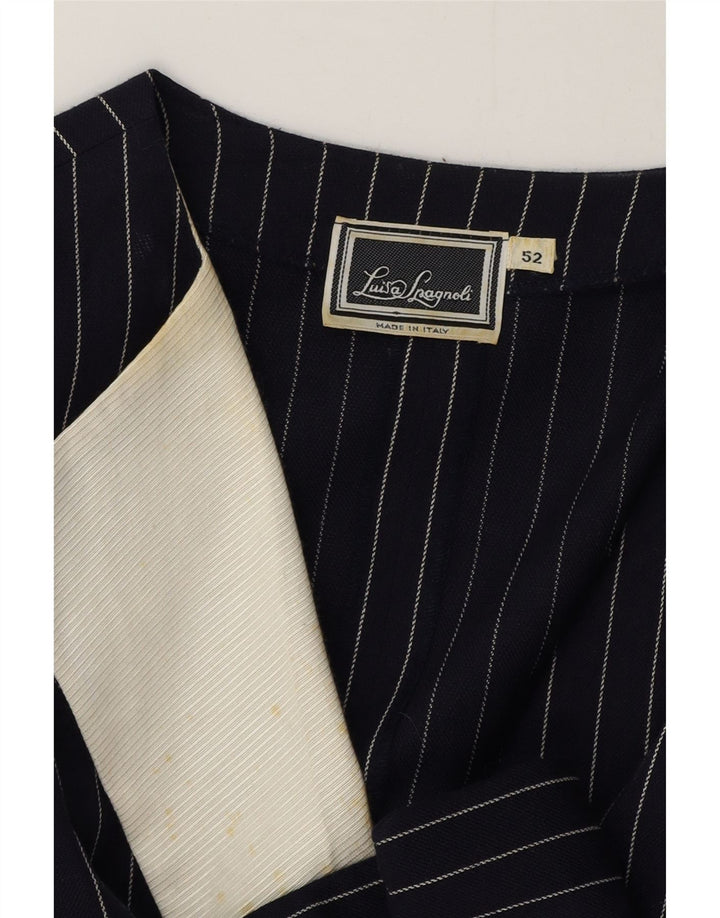 Luisa Spagnoli Blazer feminino IT 52 2XL risca de giz azul marinho