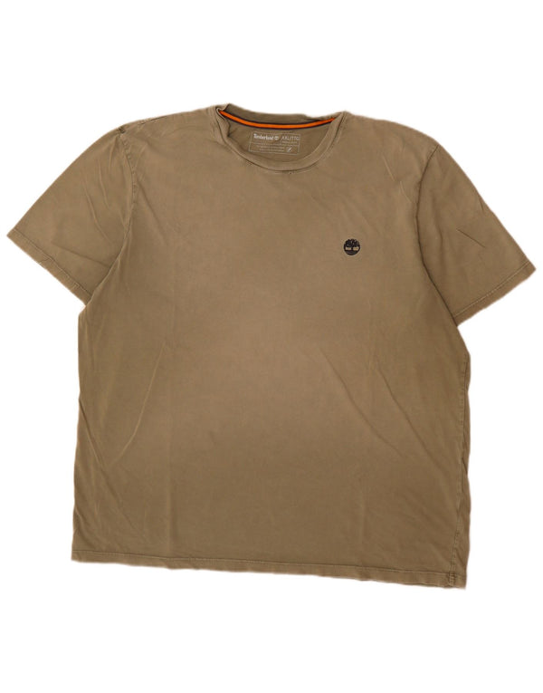 Timberland Mens Regular Fit T-Shirt Top 2XL Khaki Cotton