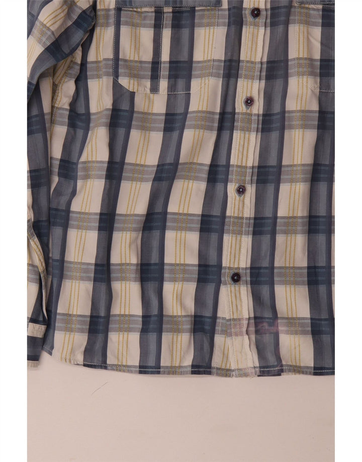 Camisa masculina WRANGLER grande algodão xadrez azul