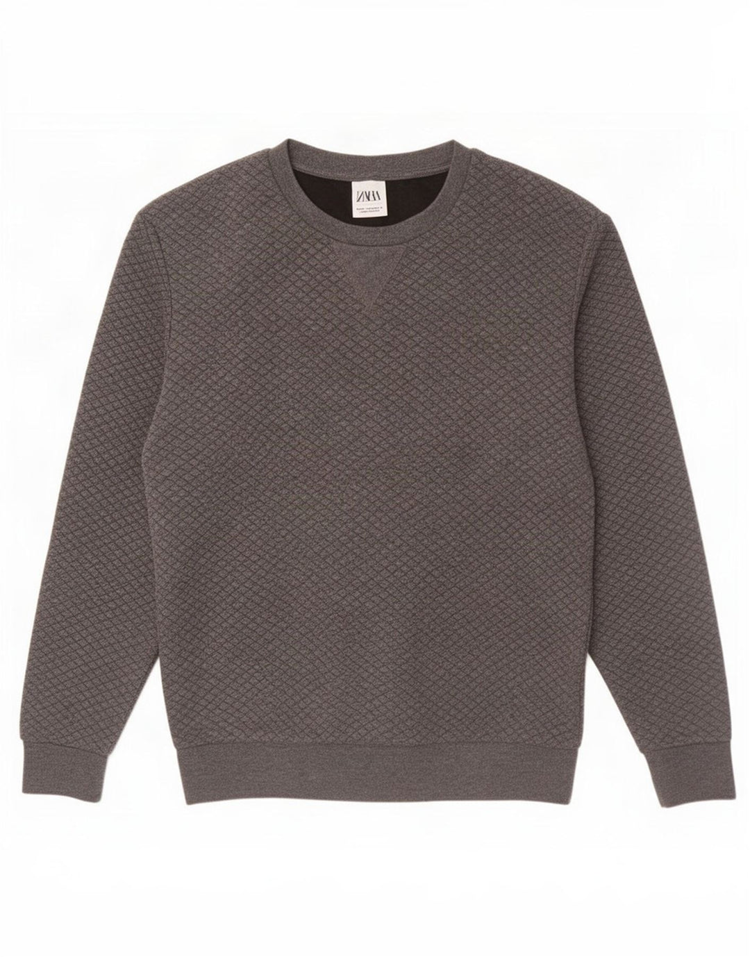 Zara Moletom Masculino Jumper Médio Cinza Algodão
