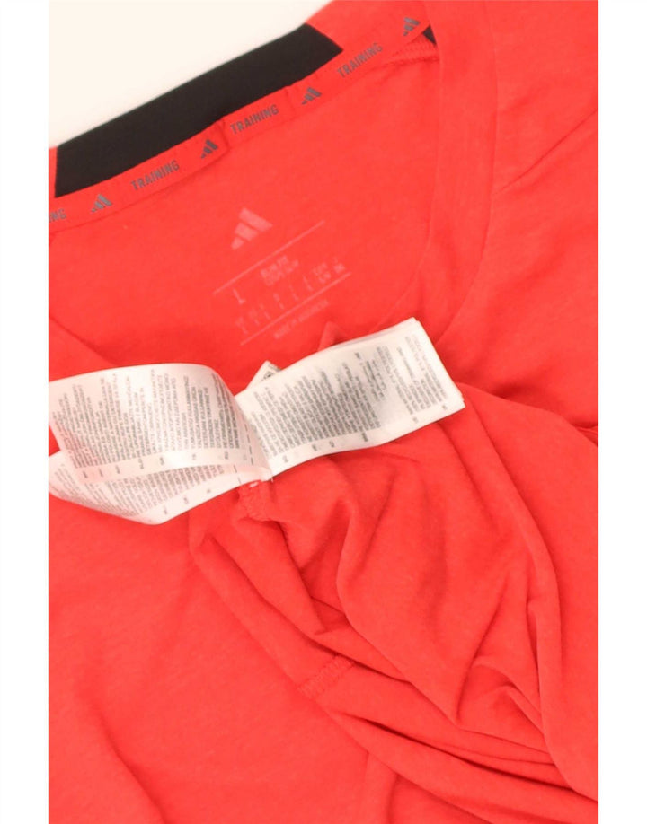 Adidas Mens Slim Fit Camiseta Top Grande Poliéster Vermelho