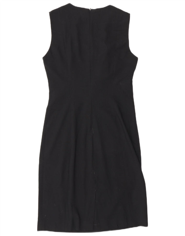 Zara Vestido feminino sem mangas com bainha UE 42 grande preto
