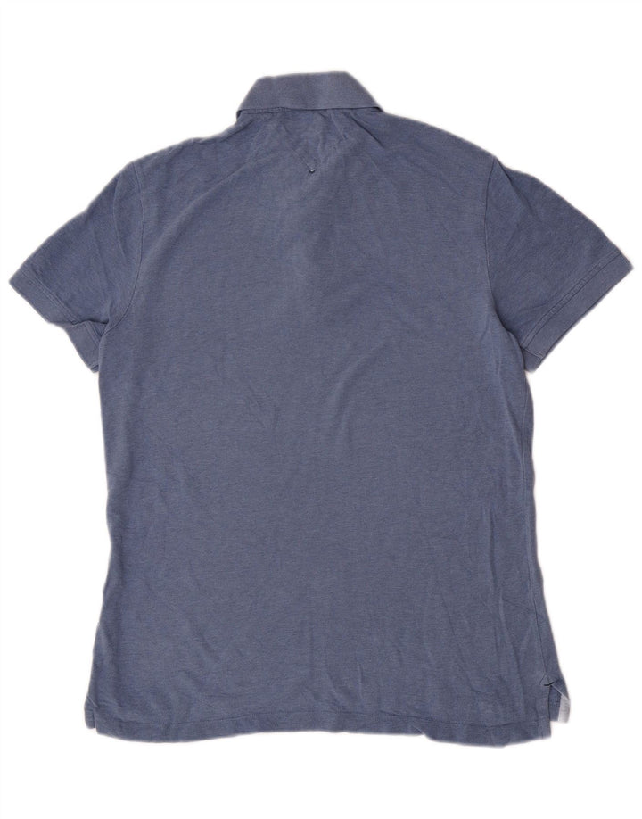 Camisa polo masculina Tommy Hilfiger Custom Fit algodão azul médio