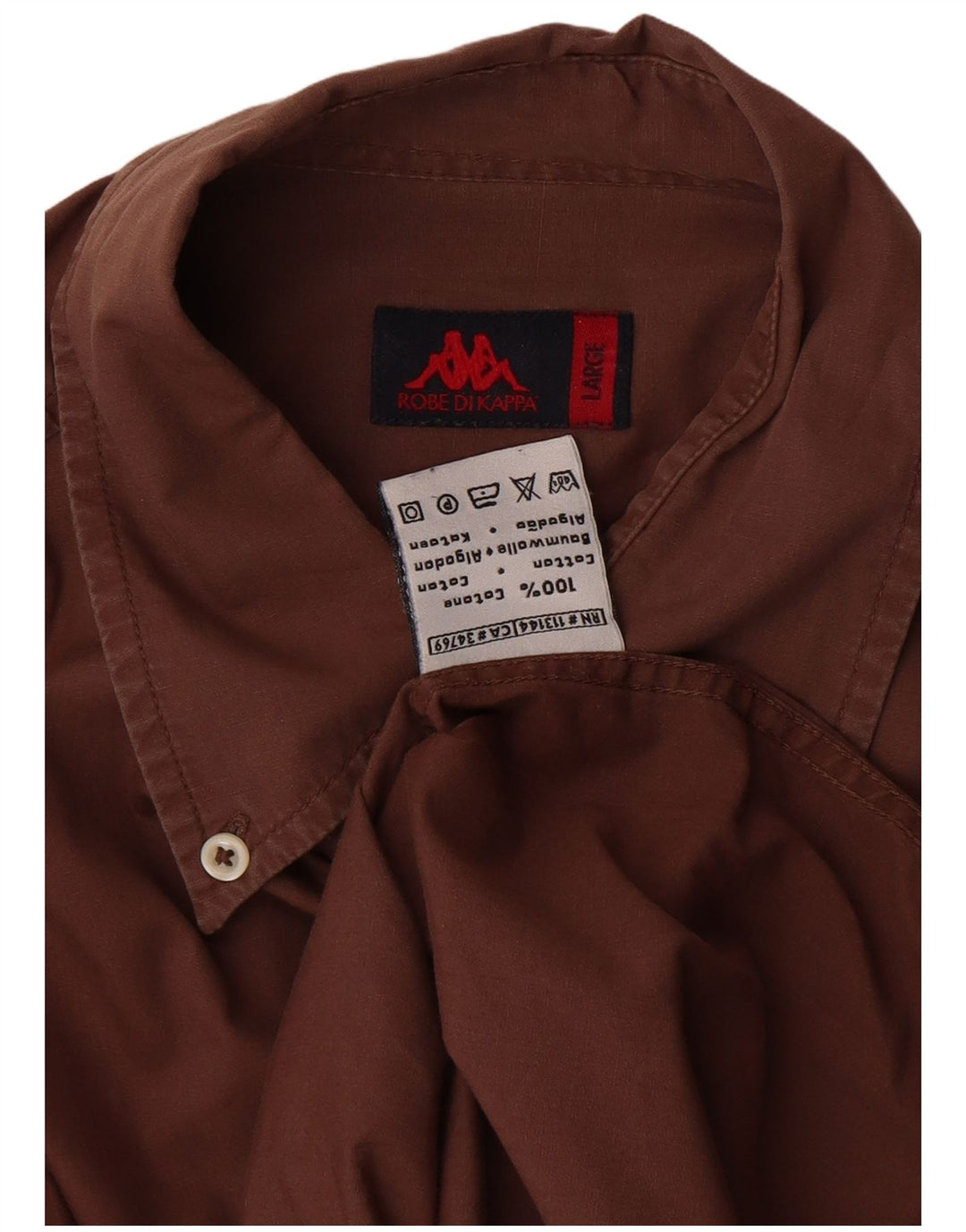 Camisa masculina Kappa grande algodão marrom