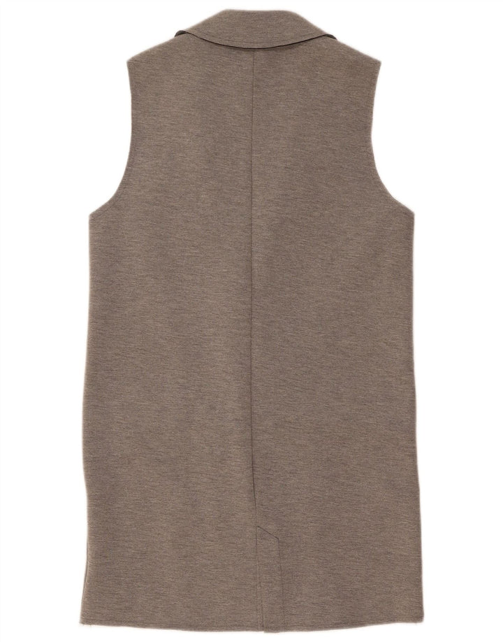 Topshop Womens Longline Gilet UK 8 Poliéster manchado cinza pequeno