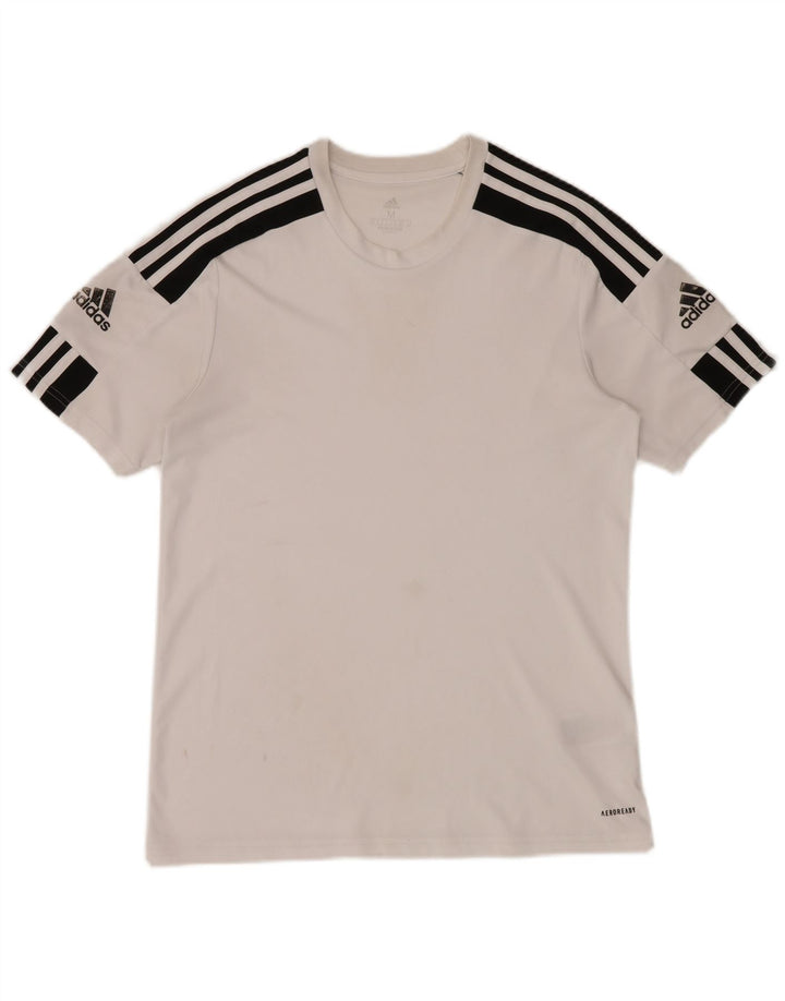 Adidas Mens Aeroready Camiseta Top Médio Branco Colourblock Poliéster