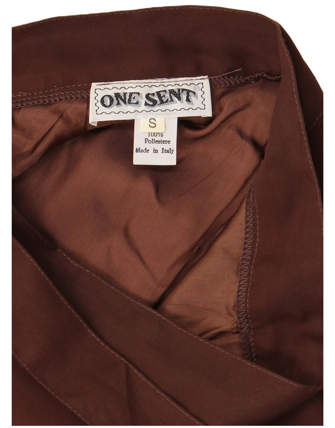 Saia feminina VINTAGE pequena W26 poliéster marrom