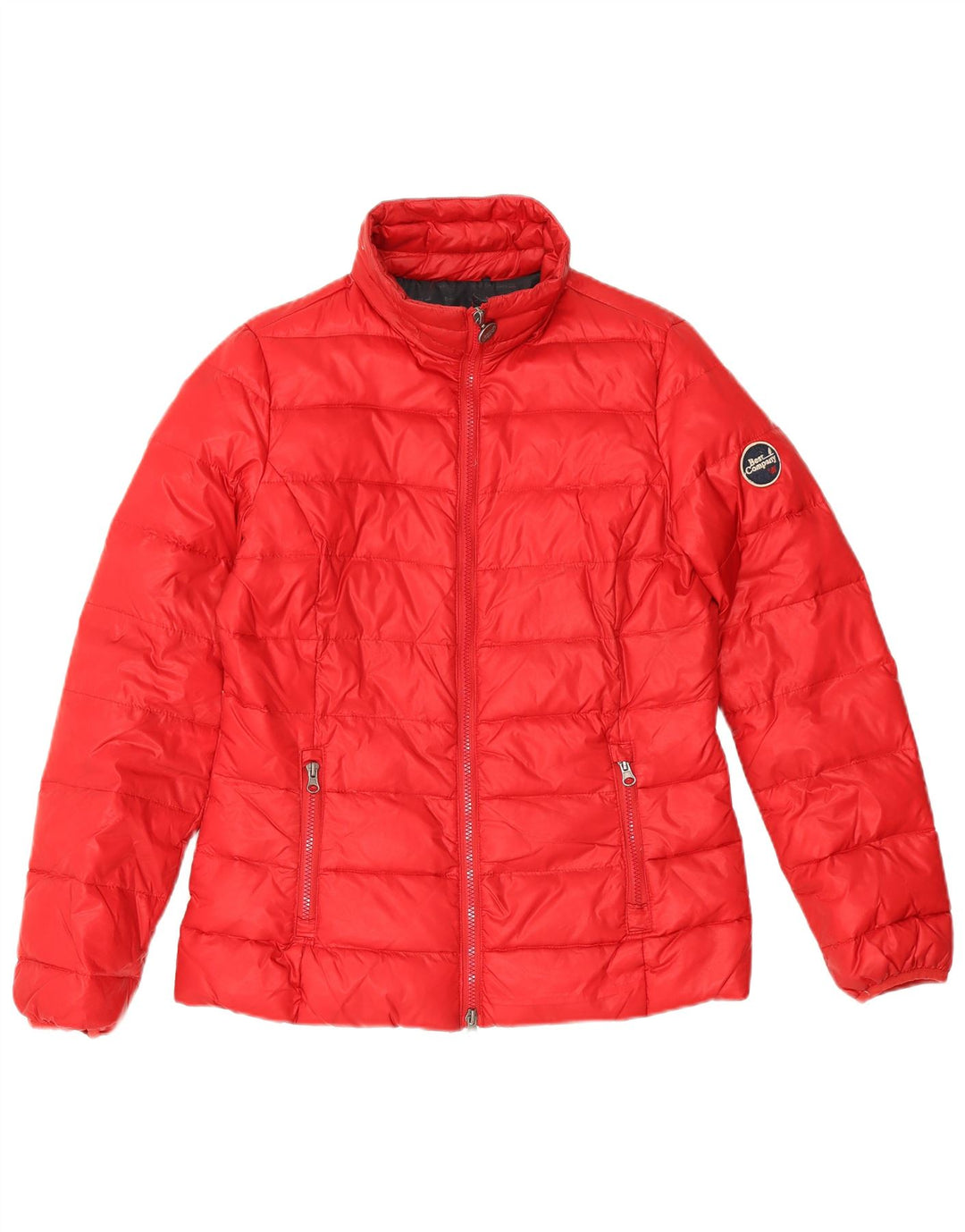 Jaqueta acolchoada com capuz feminino Best Company UK 14 nylon vermelho médio