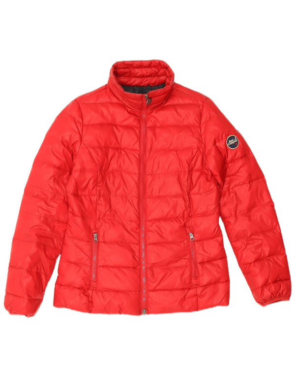 Jaqueta acolchoada com capuz feminino Best Company UK 14 nylon vermelho médio