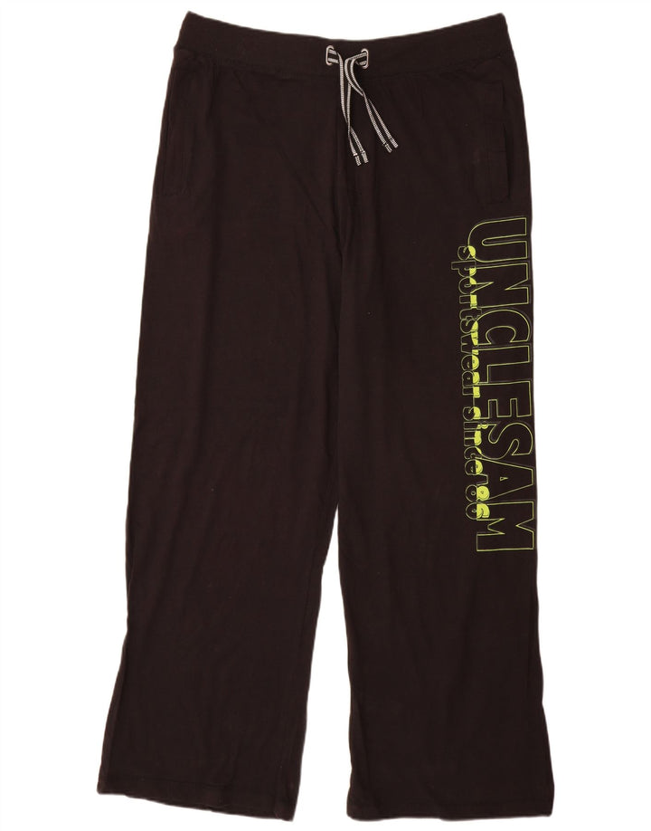 Calça de treino gráfica masculina Tio Sam 2XL algodão preto