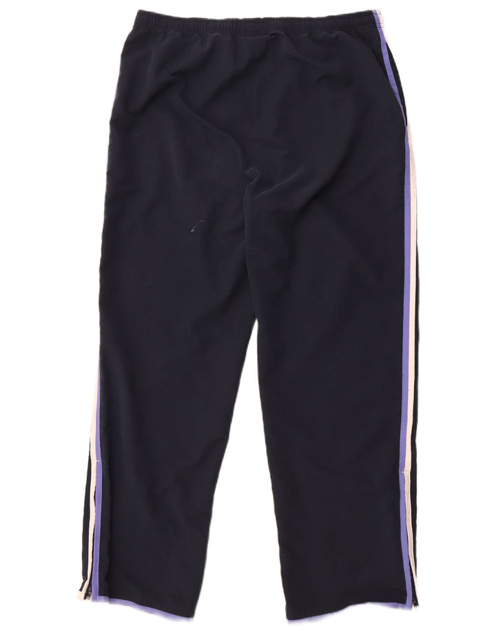 Calça de treino feminina Reebok UK 14 grande poliéster azul marinho