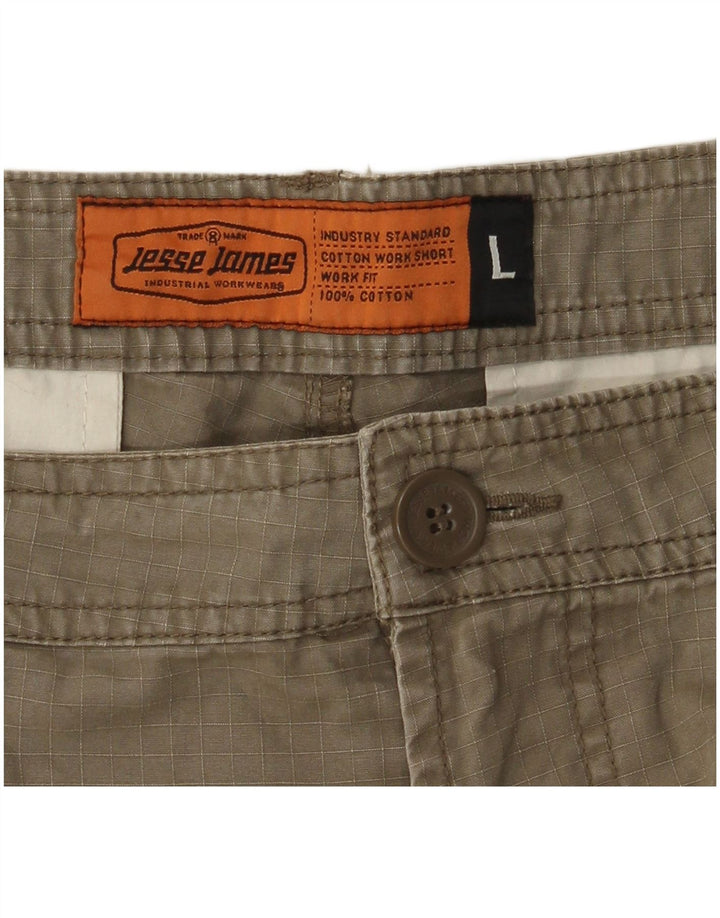 Jesse James Mens Cargo Shorts Grande W34 Algodão Bege