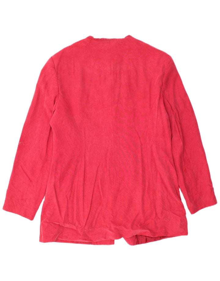 Jaqueta blazer feminina Monsoon com 5 botões Reino Unido 14 viscose vermelha média