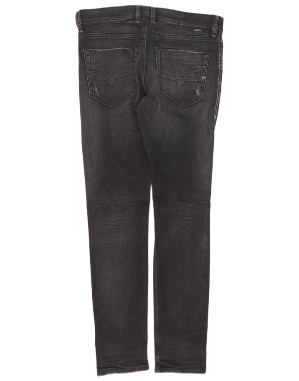 Diesel Mens Tepphar Carrot Slim Jeans W32 L32 Algodão Preto