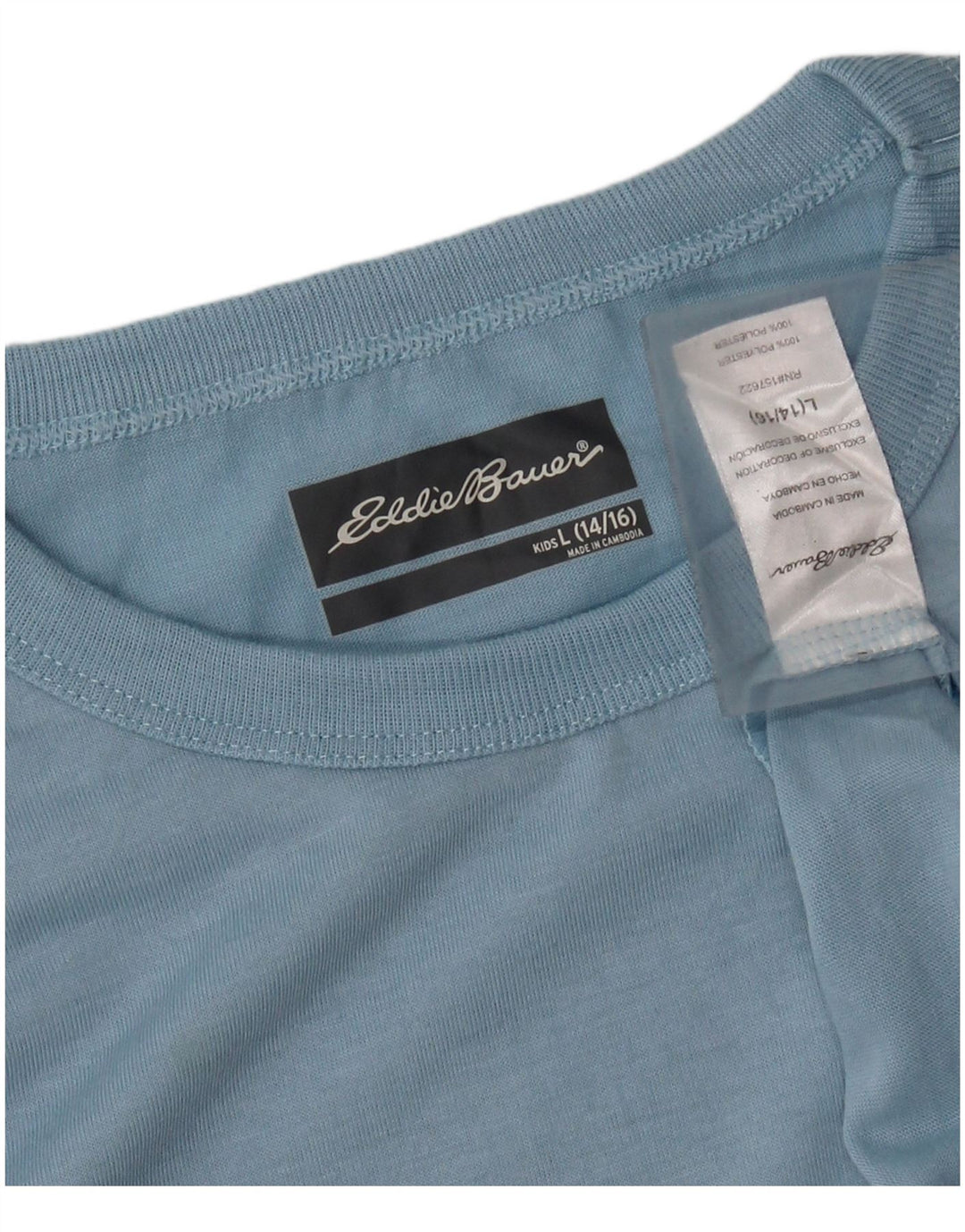 EDDIE BAUER Camiseta masculina 14-15 anos grande poliéster azul