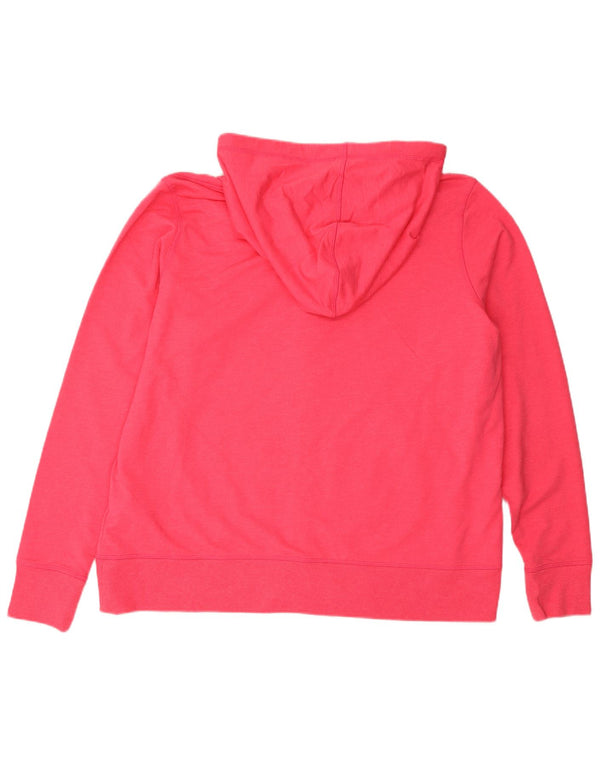 Suéter feminino Marks & Spencer com capuz e zíper Reino Unido 22 3XL algodão rosa