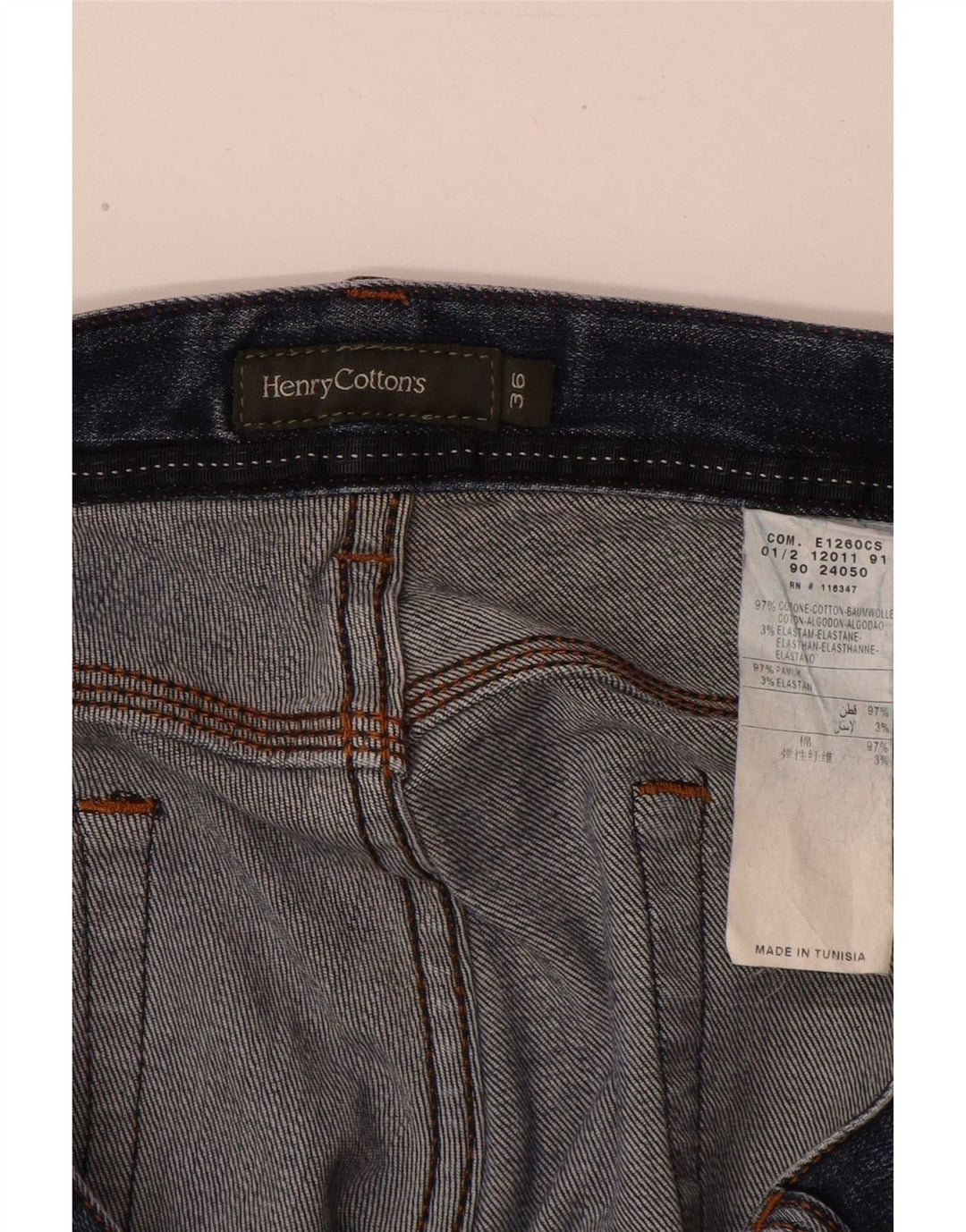 Calça jeans reta masculina Henry Cottons W36 L32 algodão azul