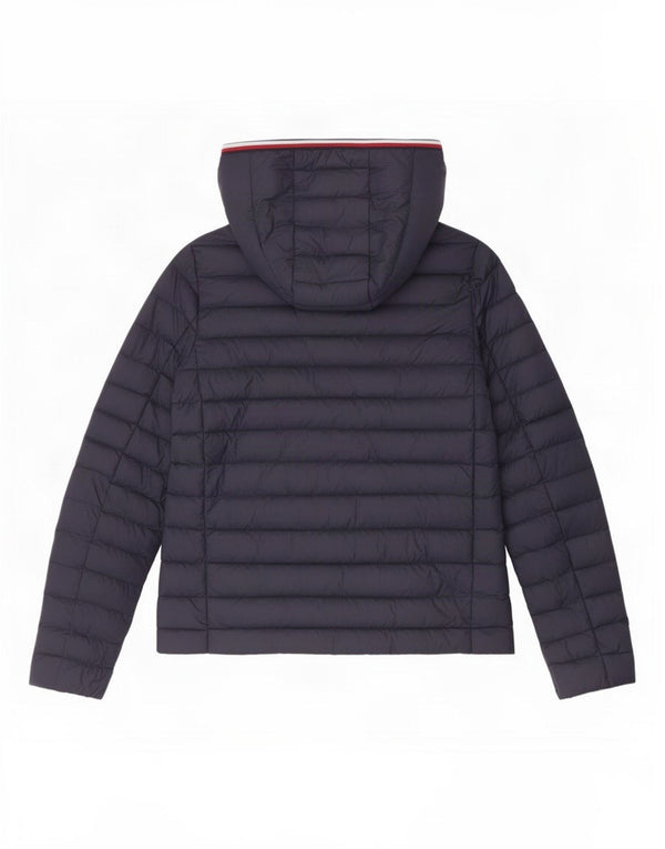 Jaqueta acolchoada com capuz feminino Tommy Hilfiger UK 6 XS azul marinho poliamida