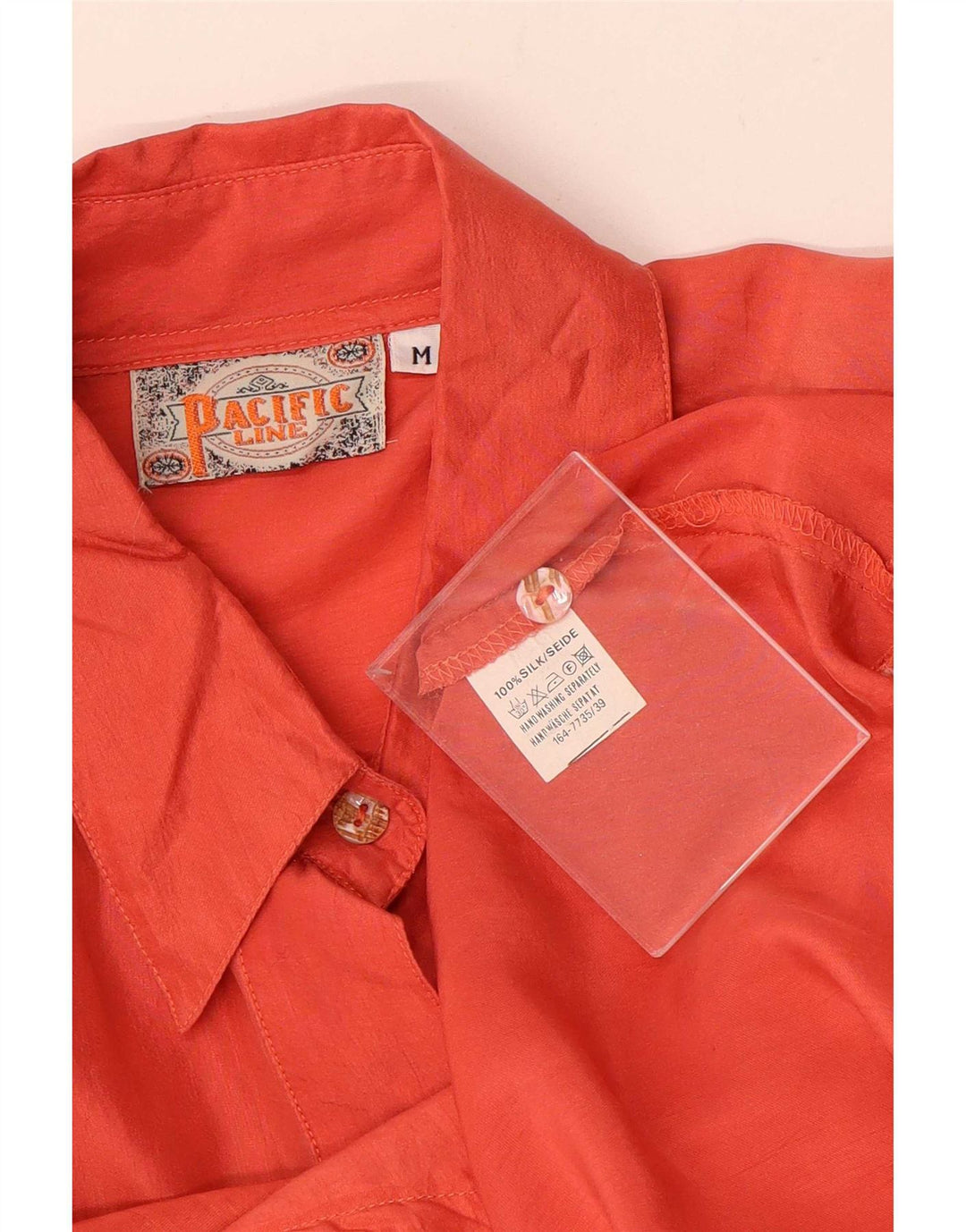 Blusa feminina vintage UK 14 seda laranja média