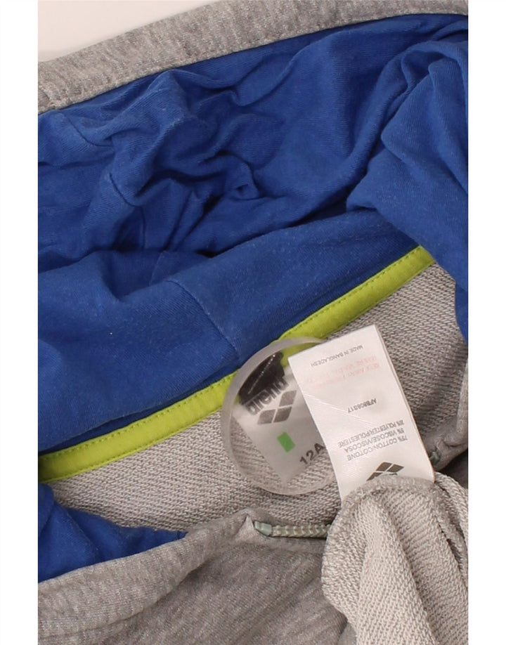 ARENA Boys Graphic Zip Hoodie Sweater 11-12 Years Grey Cotton Vintage Arena and Second-Hand Arena from Messina Hembry 