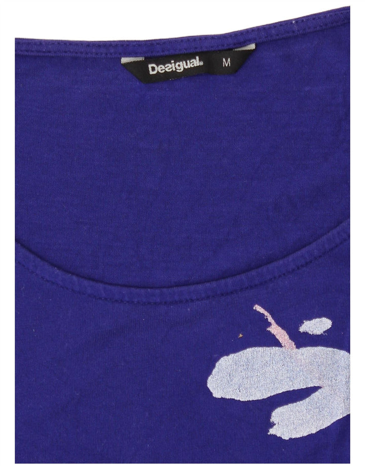 Blusa feminina sem mangas Desigual Top UK 12 Azul Médio Floral