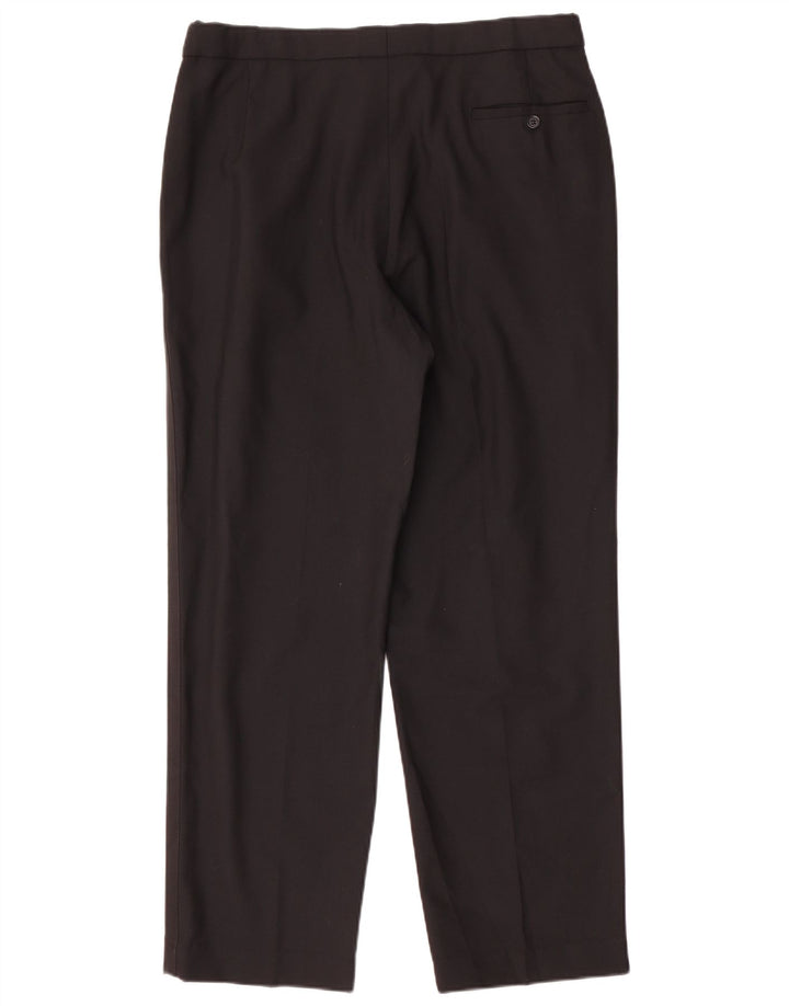 Calça masculina Marks & Spencer com pegged terno W36 L31 lã preta