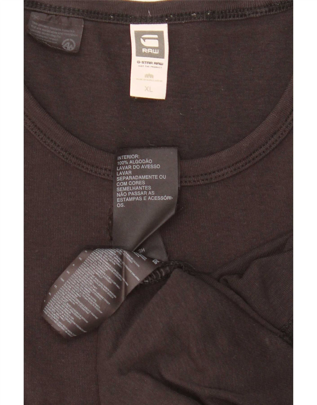 G-Star Mens Top Manga Longa XL Algodão Preto
