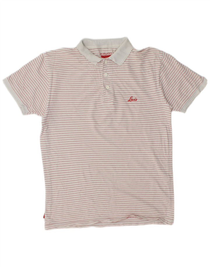 Camisa polo masculina LEVI'S média listrada branca