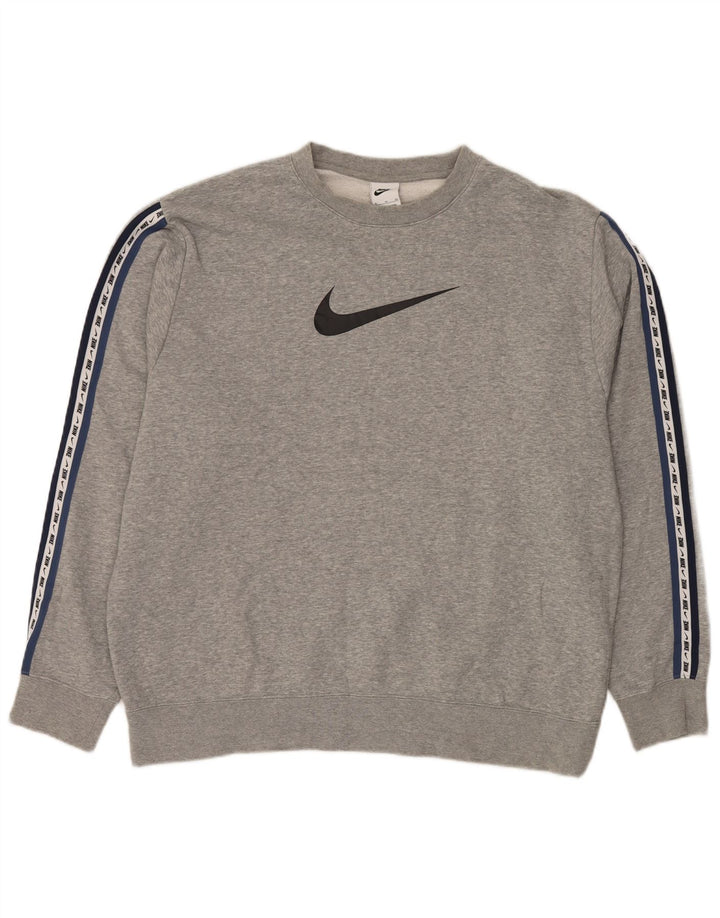 NIKE Mens Graphic Moletom Jumper XL Cinza Algodão