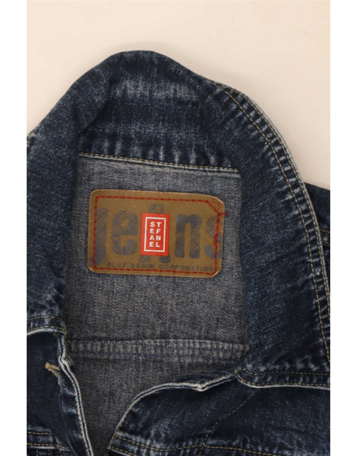 Jaqueta jeans feminina Stefanel UK 12 azul marinho médio