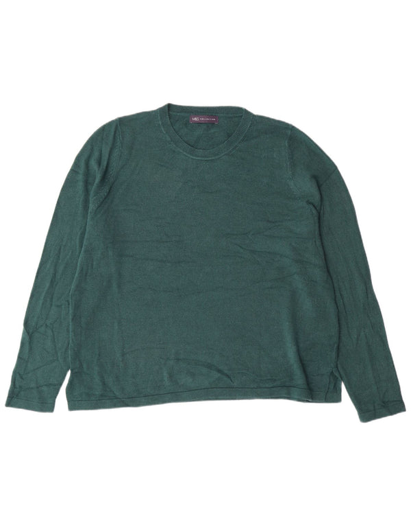 Suéter feminino MARKS & SPENCER com gola redonda UK 20 2XL acrílico verde
