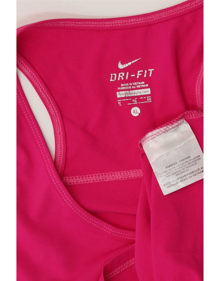 Nike Womens Dri Fit Vest Top UK 18 XL Rosa Poliéster