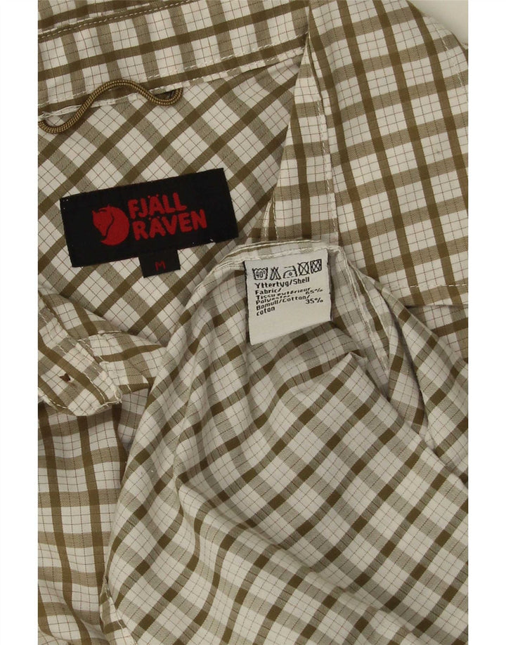 Camisa masculina de flanela Fjall Raven poliéster xadrez médio cáqui